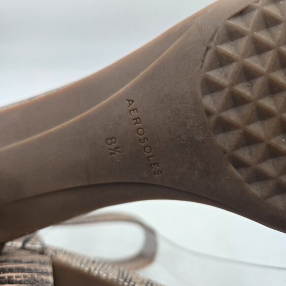 Aerosoles Landon Pink Metallic Block Heel Sandals Women Sz 8.5 Ankle Strap - Picture 7 of 7